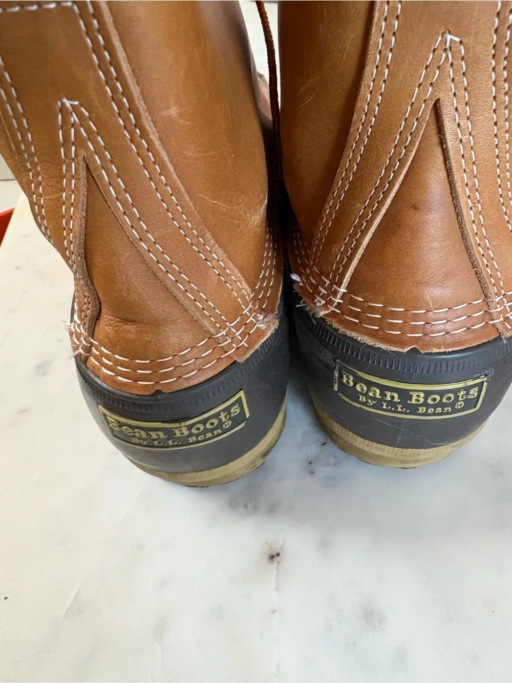 L.L. Bean Brown Leather and Black Rubber Duck Boots - Men's Lace-Up